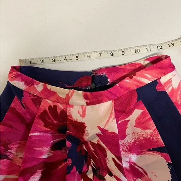 A.Byer  Blue Floral Long Sleeve 2 Piece Pleated Prom Dress - Picture 13 of 15